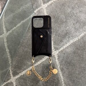 Bandolier Black Case with Gold Chain Accent